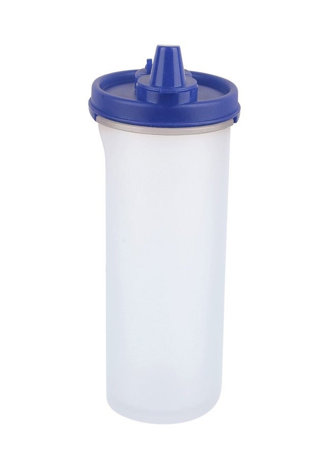 Cutting EDGE Air-Tight & Leak Proof Plastic Oil Pourer - for Vinegar, Sauces, Olive & Refined Oils, Easy Flow, BPA Free, Refrigerator Safe (Dark Blue) (Pack of 1, 585ML) - Image 4